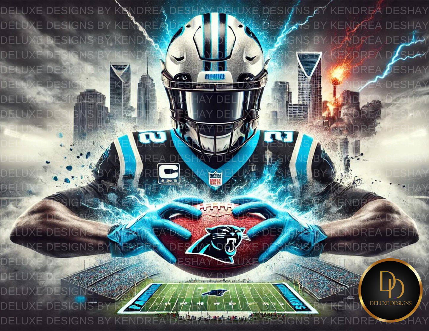 Ultimate NFL Team AI Art Bundle: 32 Vibrant Cityscape Football Player Illustrations for Every NFL Team