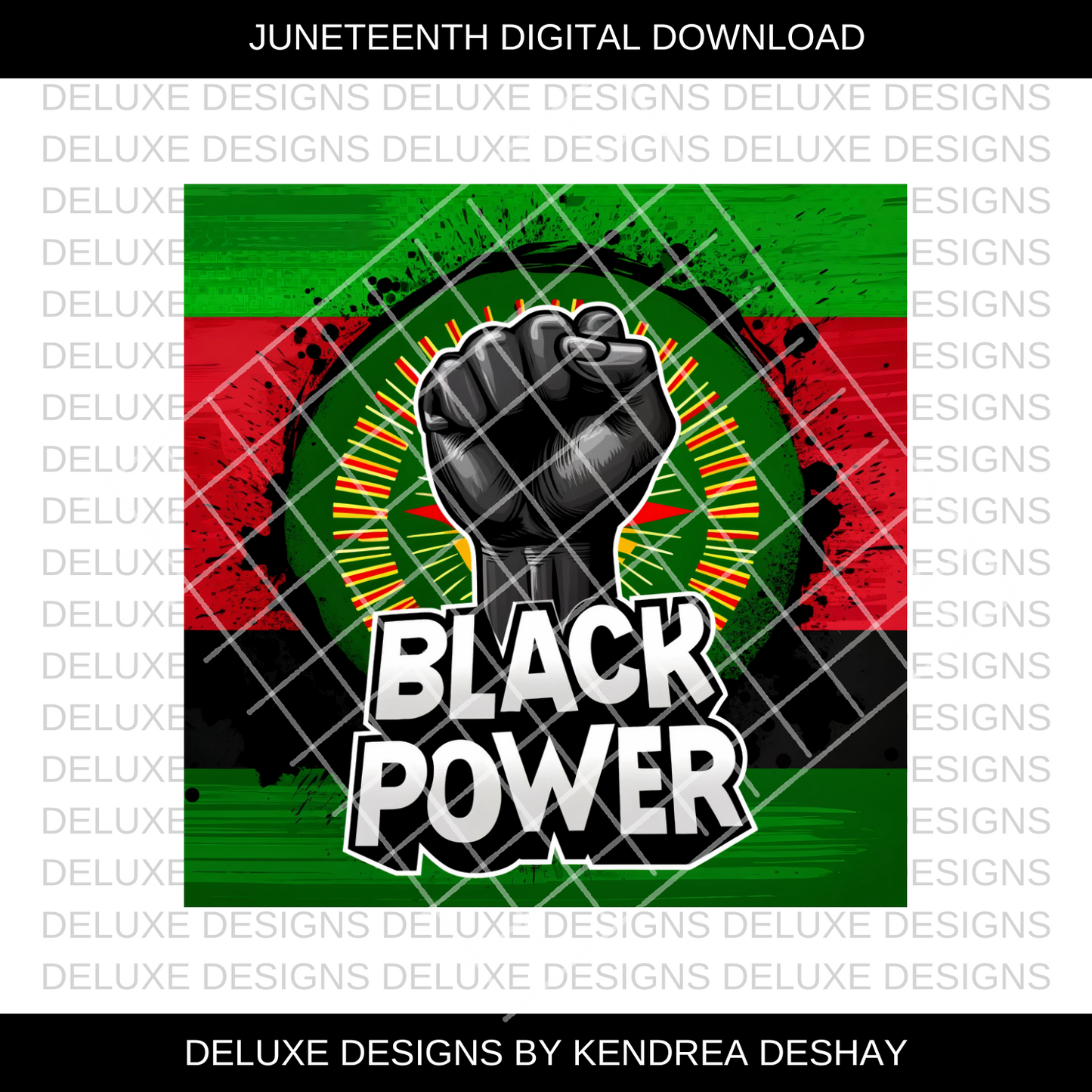 Juneteenth Black Power Digital Download | High-Quality Sublimation Print | Black Fist Artwork | Instant Download