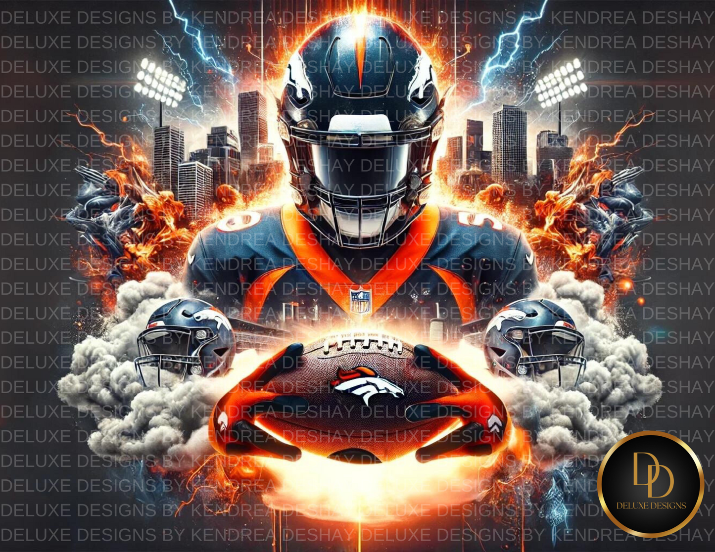 Ultimate NFL Team AI Art Bundle: 32 Vibrant Cityscape Football Player Illustrations for Every NFL Team