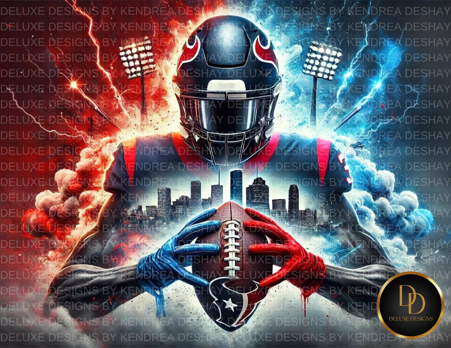 Ultimate NFL Team AI Art Bundle: 32 Vibrant Cityscape Football Player Illustrations for Every NFL Team