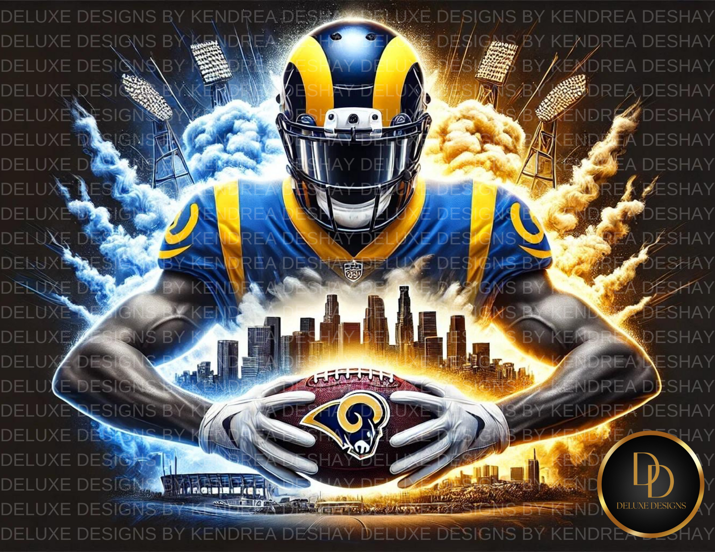 Ultimate NFL Team AI Art Bundle: 32 Vibrant Cityscape Football Player Illustrations for Every NFL Team