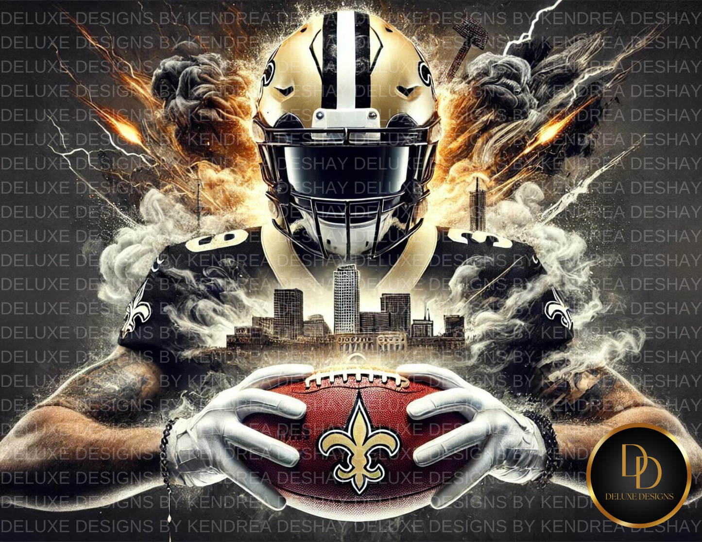 Ultimate NFL Team AI Art Bundle: 32 Vibrant Cityscape Football Player Illustrations for Every NFL Team