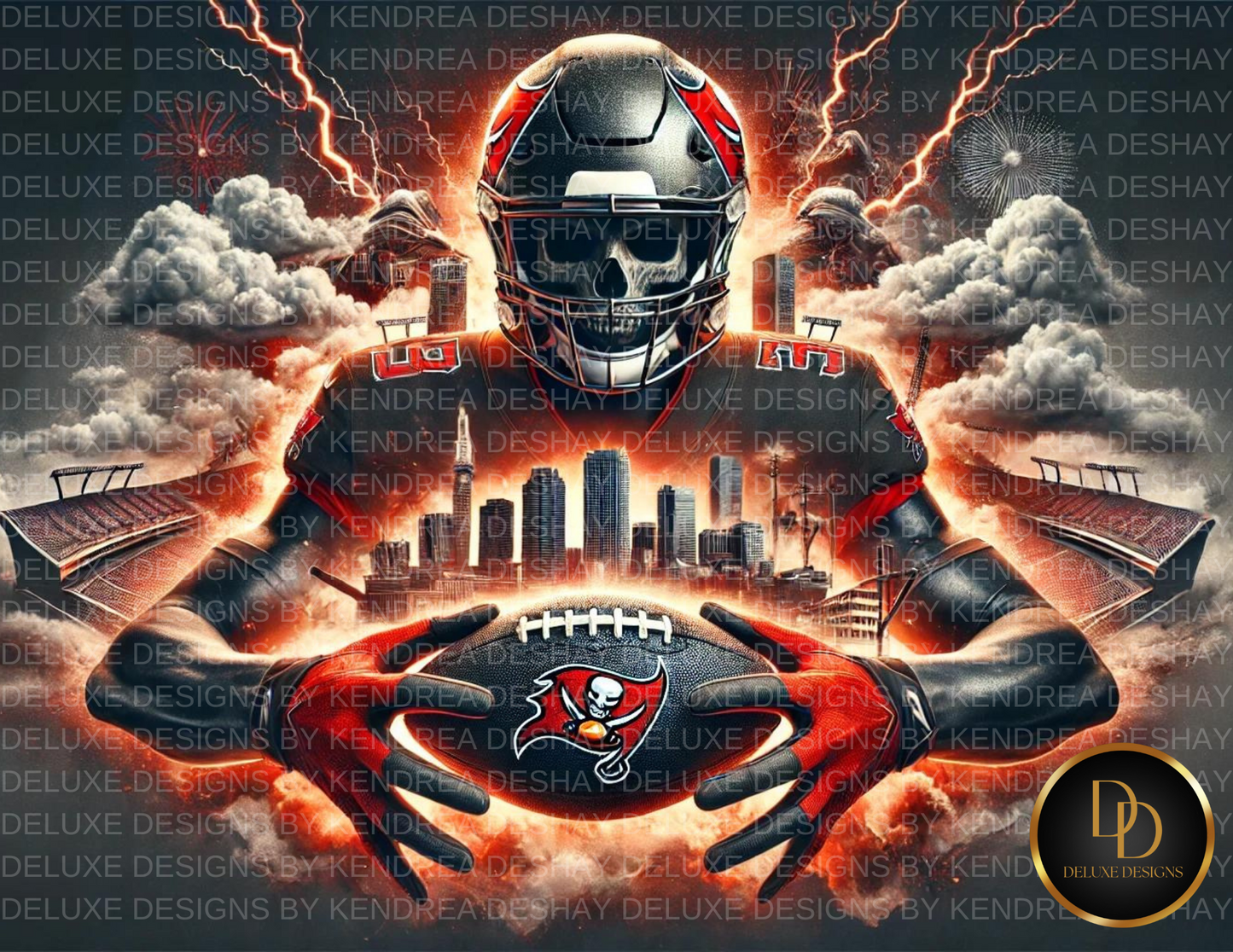 Ultimate NFL Team AI Art Bundle: 32 Vibrant Cityscape Football Player Illustrations for Every NFL Team